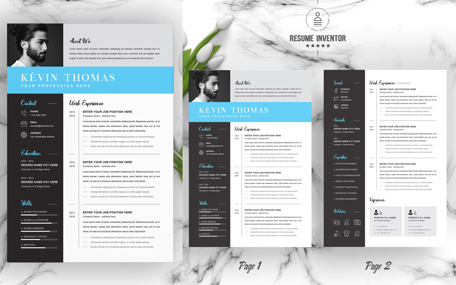 Kevin / Printable Resume Templates #186187 - TemplateMonster