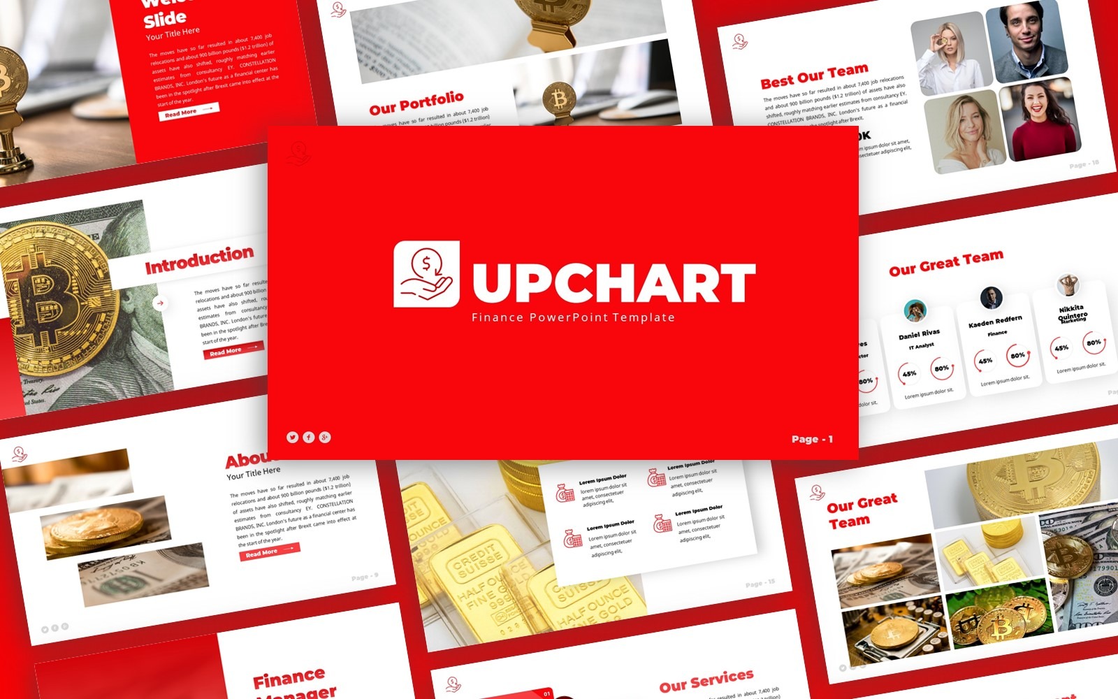 Upchart - Plantilla De PowerPoint Multipropósito De Finanzas