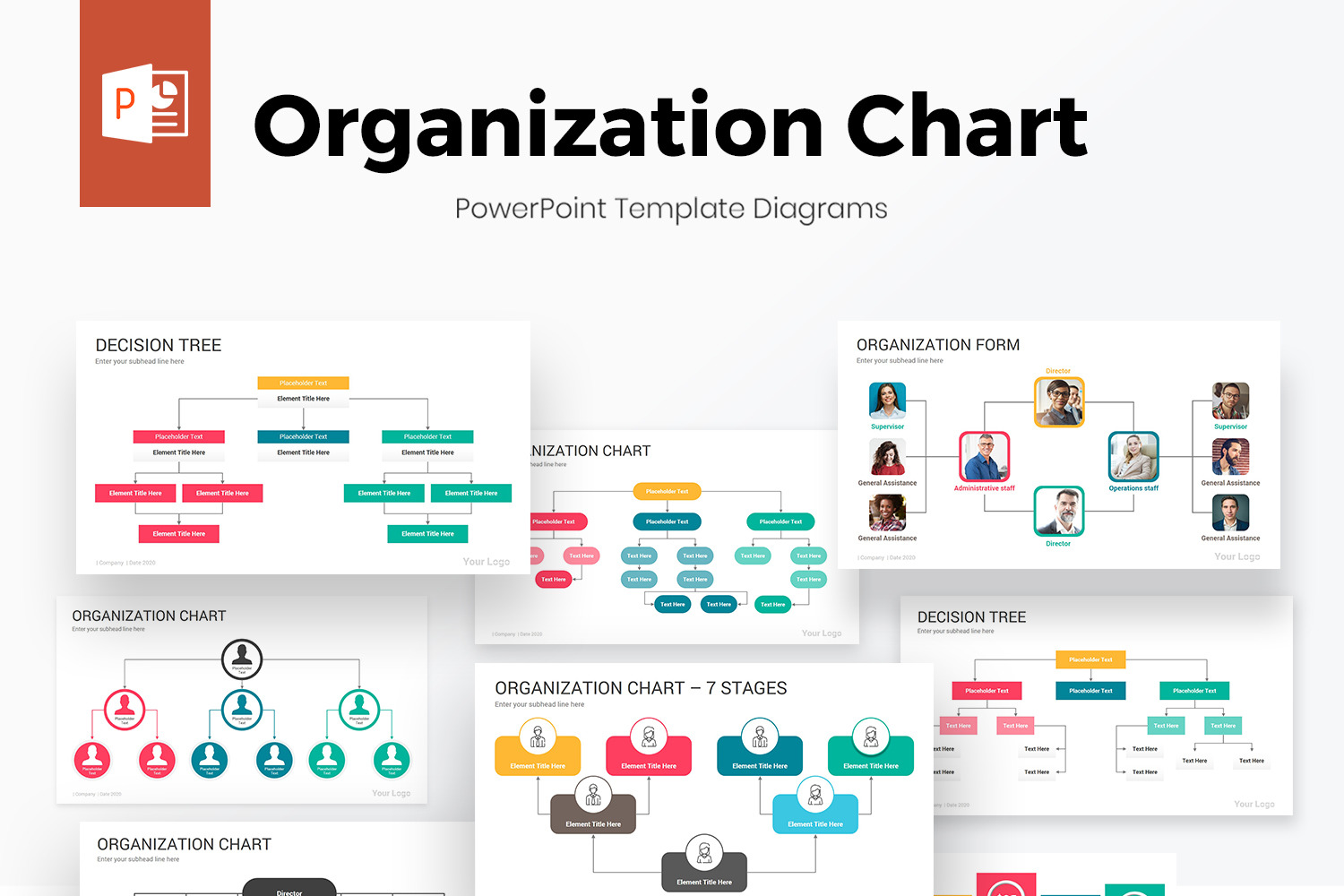 Modelo De Diagrama De Powerpoint De Organograma 4862