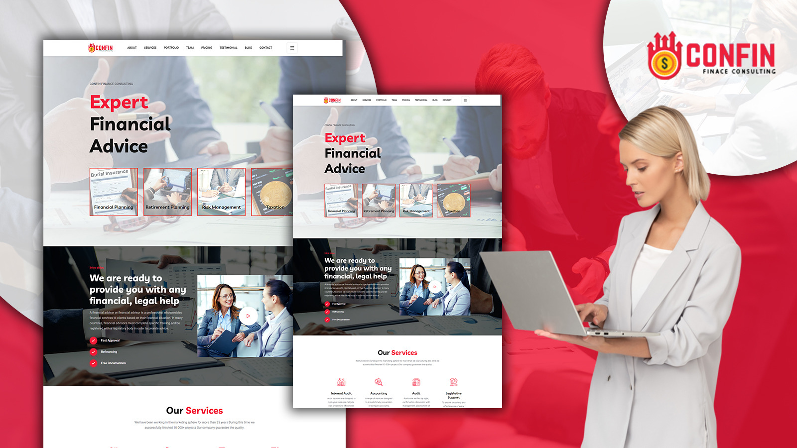 Confin - Financial Services HTML5 Landing Page Template