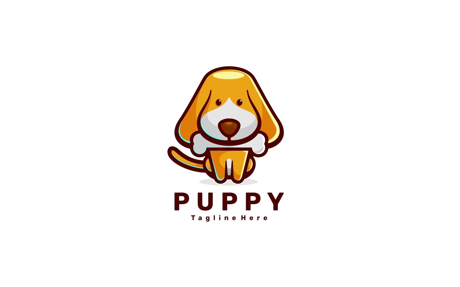 Puppy Simple Mascot Logo Template #187717 - TemplateMonster