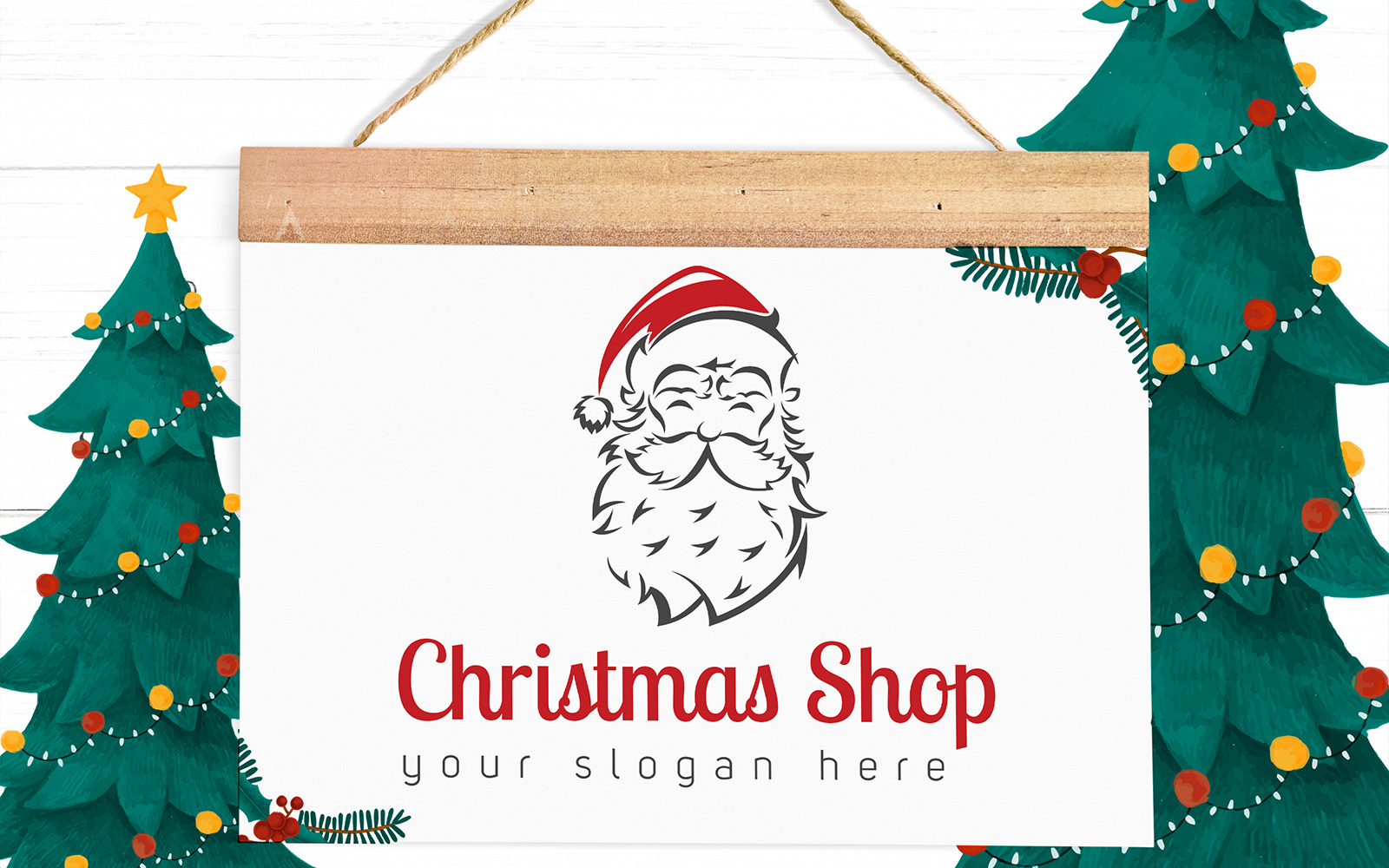 Modelo de design de logotipo de loja de Natal