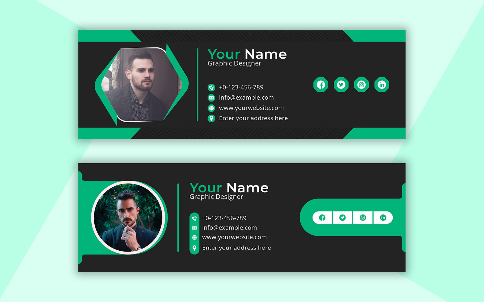 Professional Corporate Minimalist Simple Email Signature Design Template