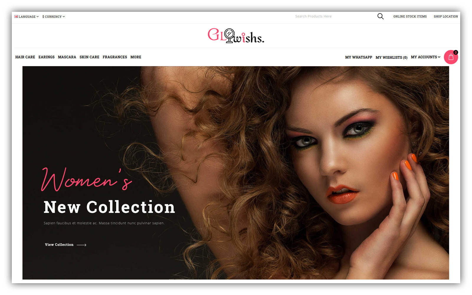 Glowishs - Cosmetic Store Opencart Theme - TemplateMonster