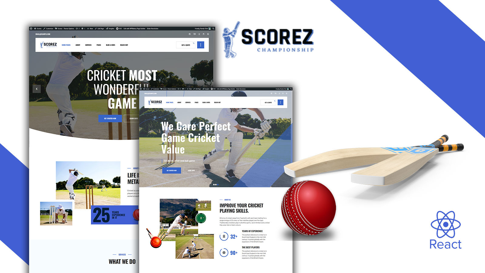 Scorez Ball Sports React Js Website Template