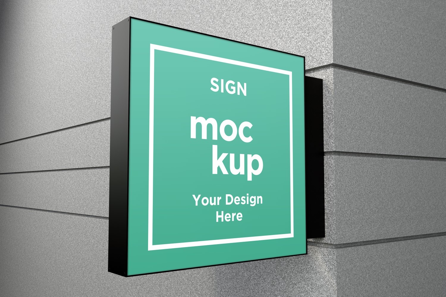 Wall Mount Shaped Signage Mockup Template - TemplateMonster