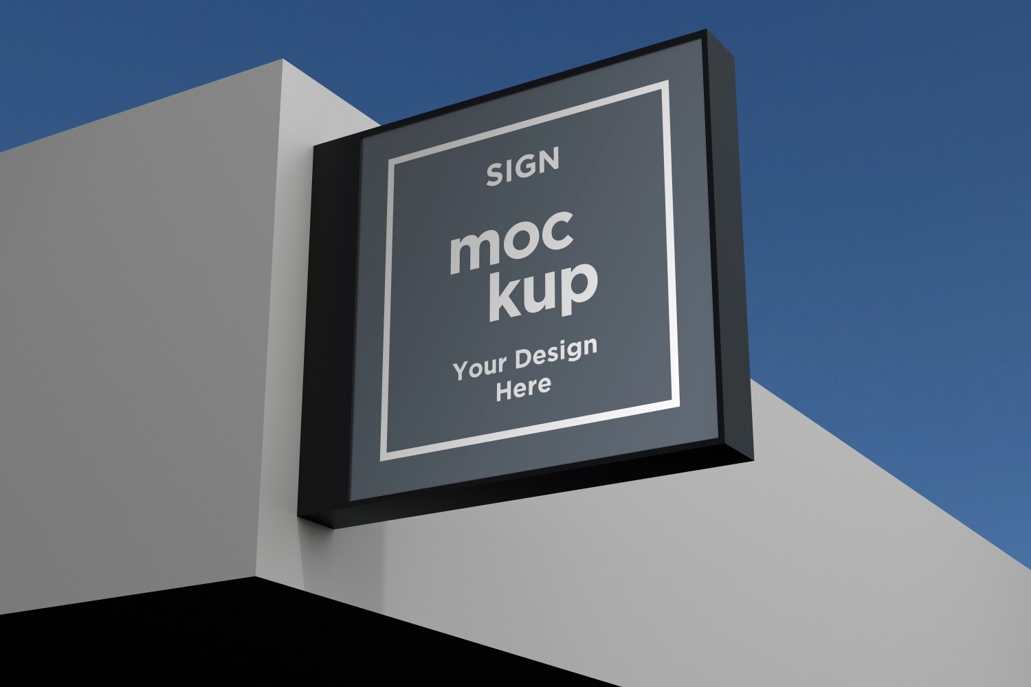 Square Shaped Black Billboard Signage Mockup Template