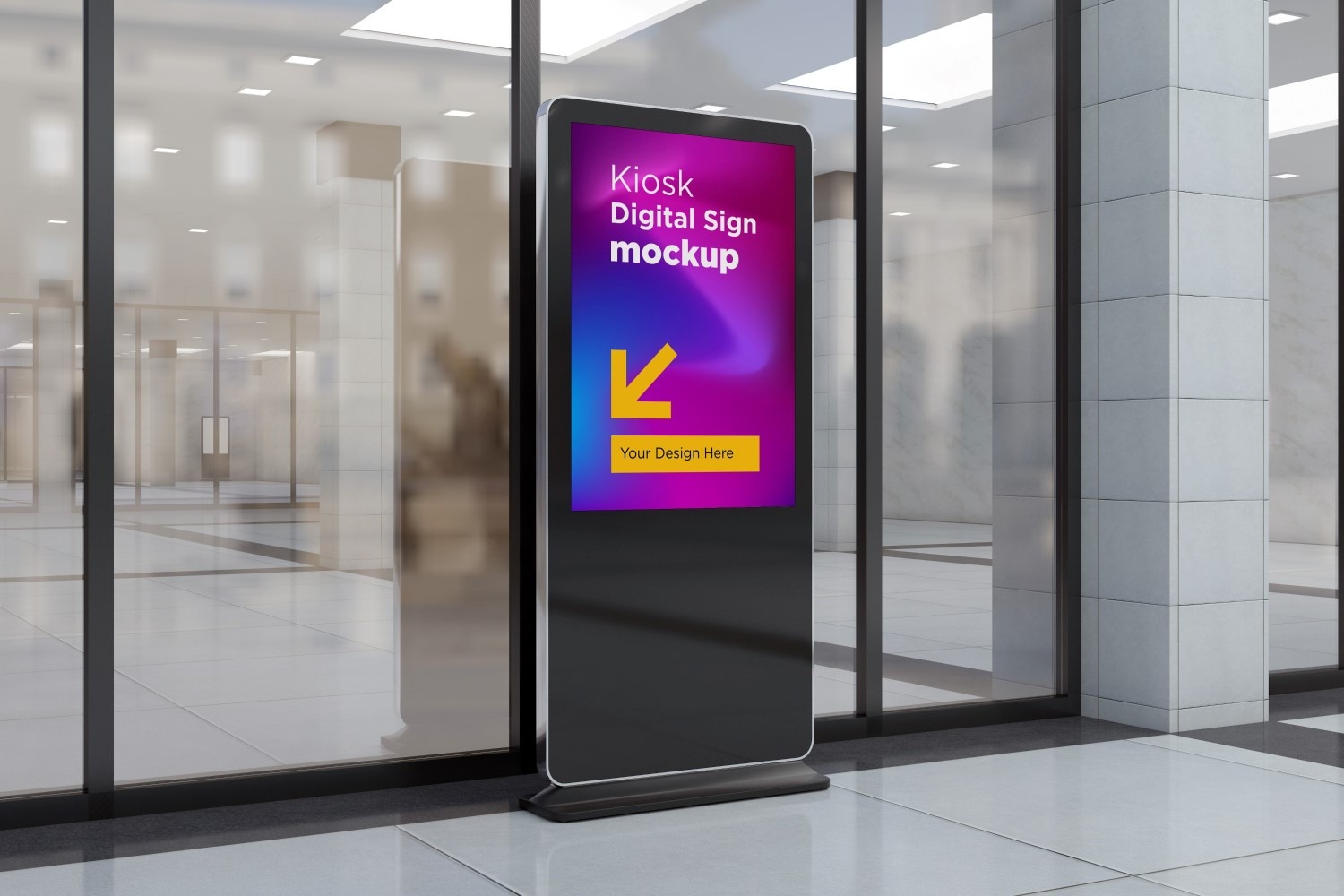 Advertising Totem Mockup Digital Signage Two Mockup Template