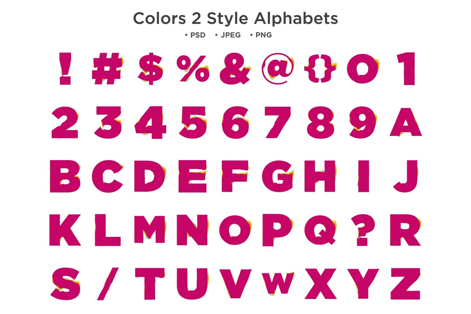 Colors 2 Style Alphabet, Abc Typography - TemplateMonster