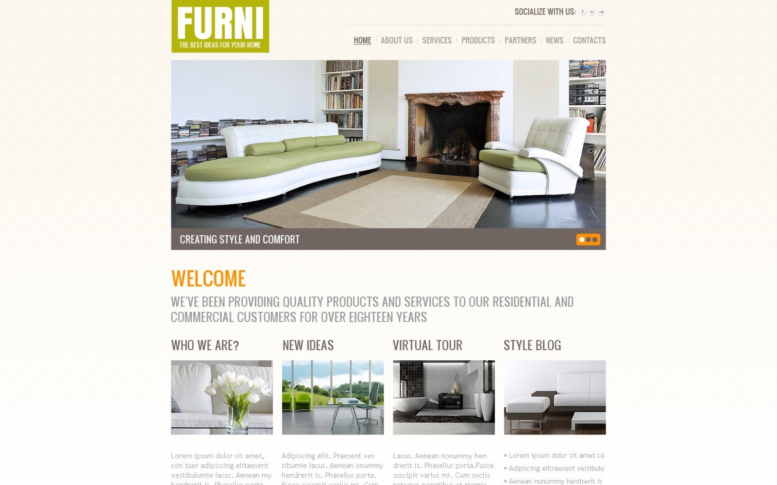 Free Furniture WordPress Theme & site Template