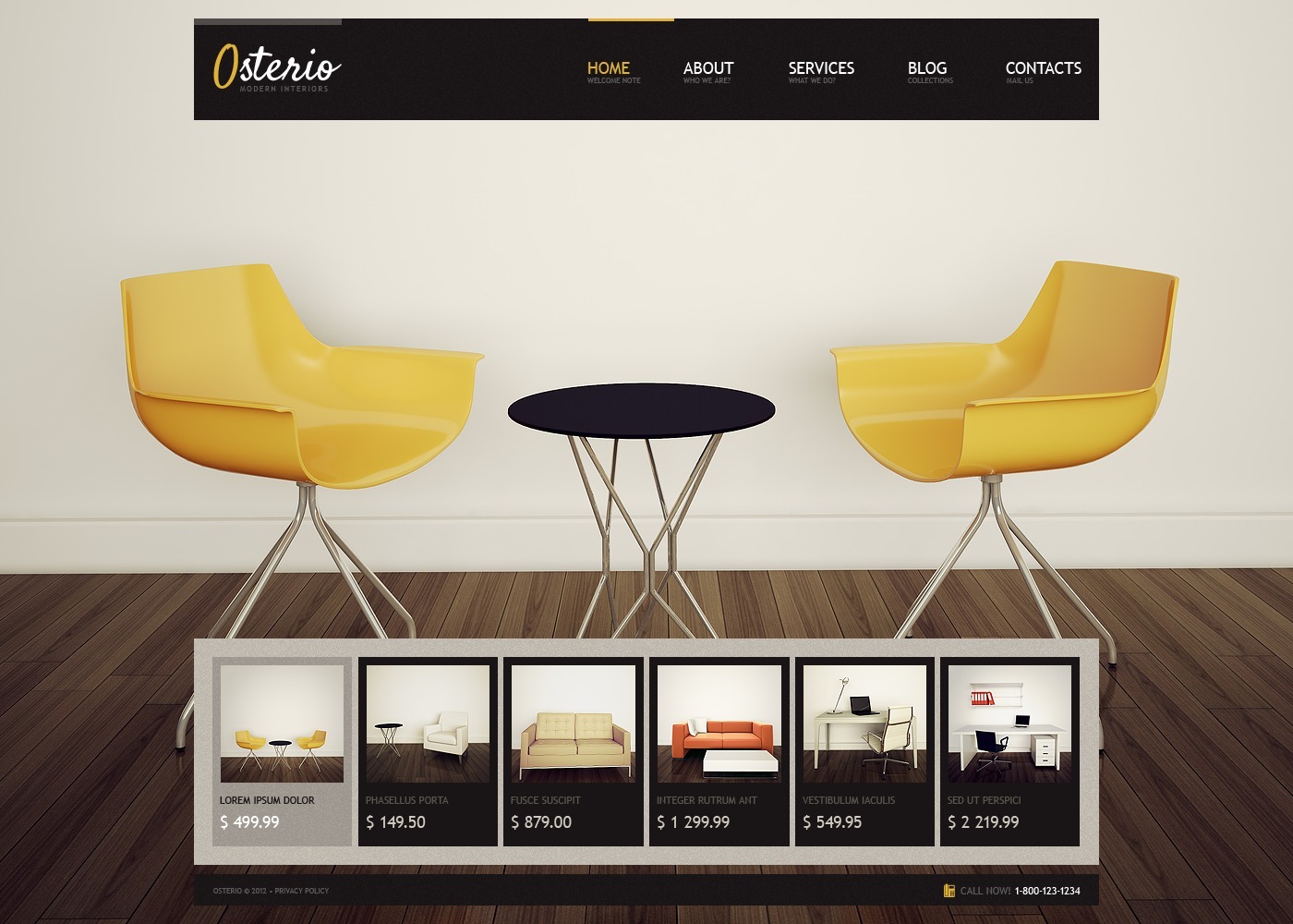 Free Interior Design Responsive WordPress Theme & Website Template