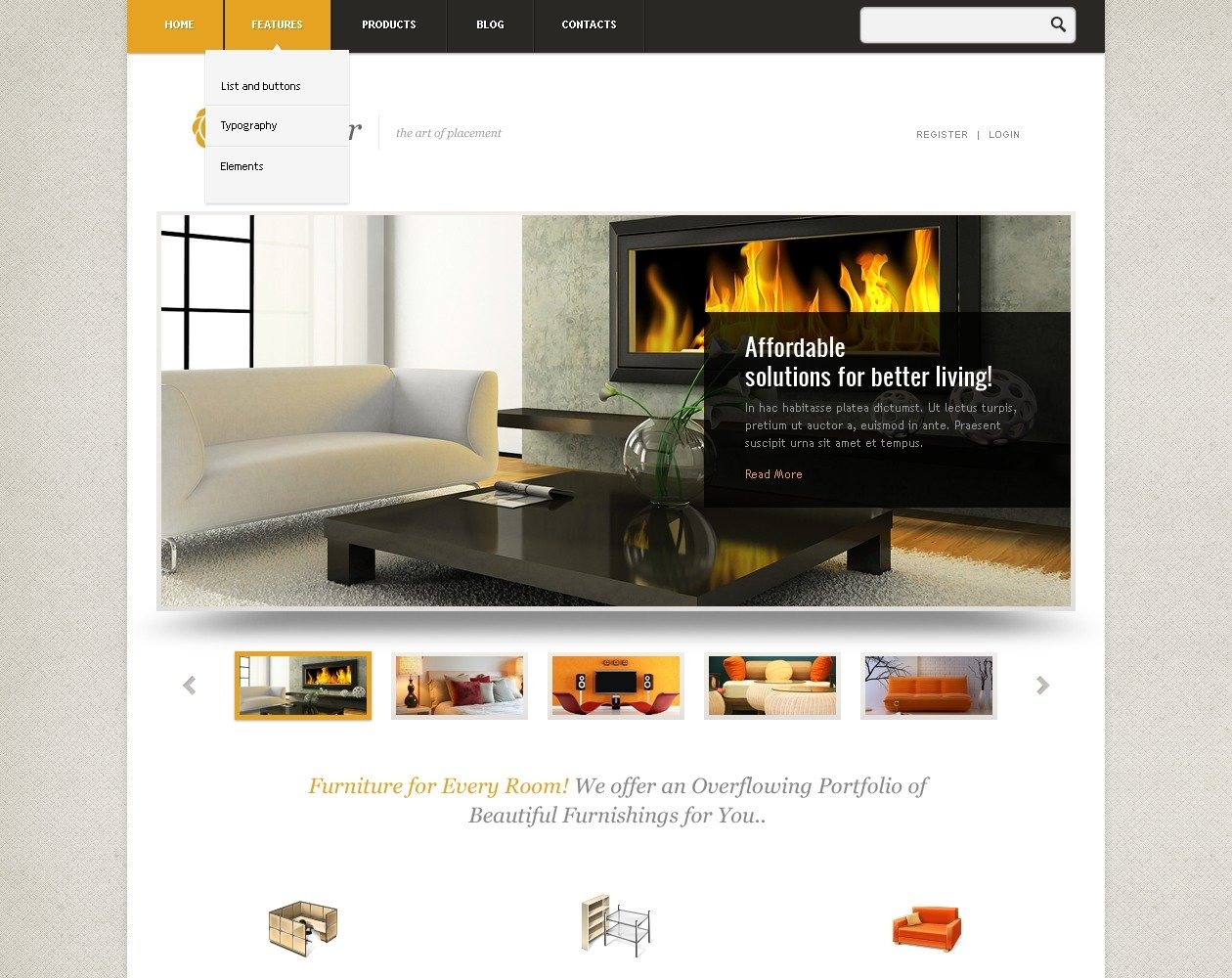 Free Interior Designing WordPress Layout & Website Template