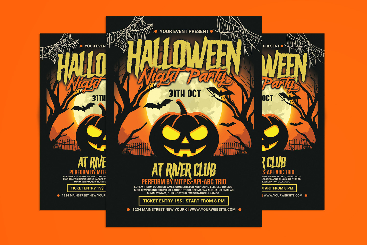 Halloween Party Flyer Template #198441 - TemplateMonster