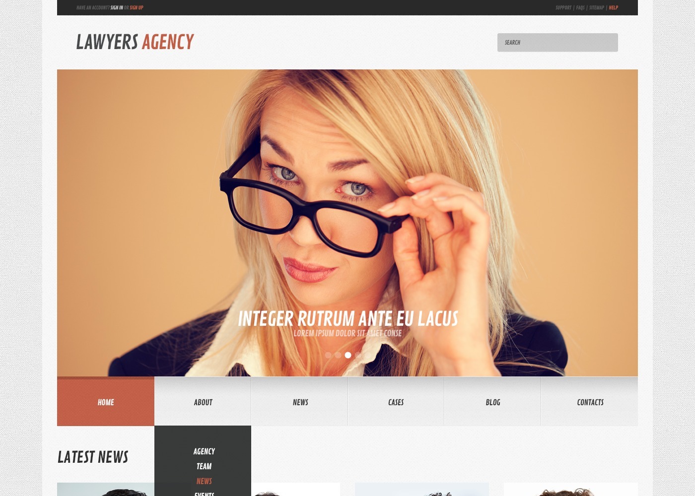 Free Law Firm Responsive WordPress Layout & Website Template