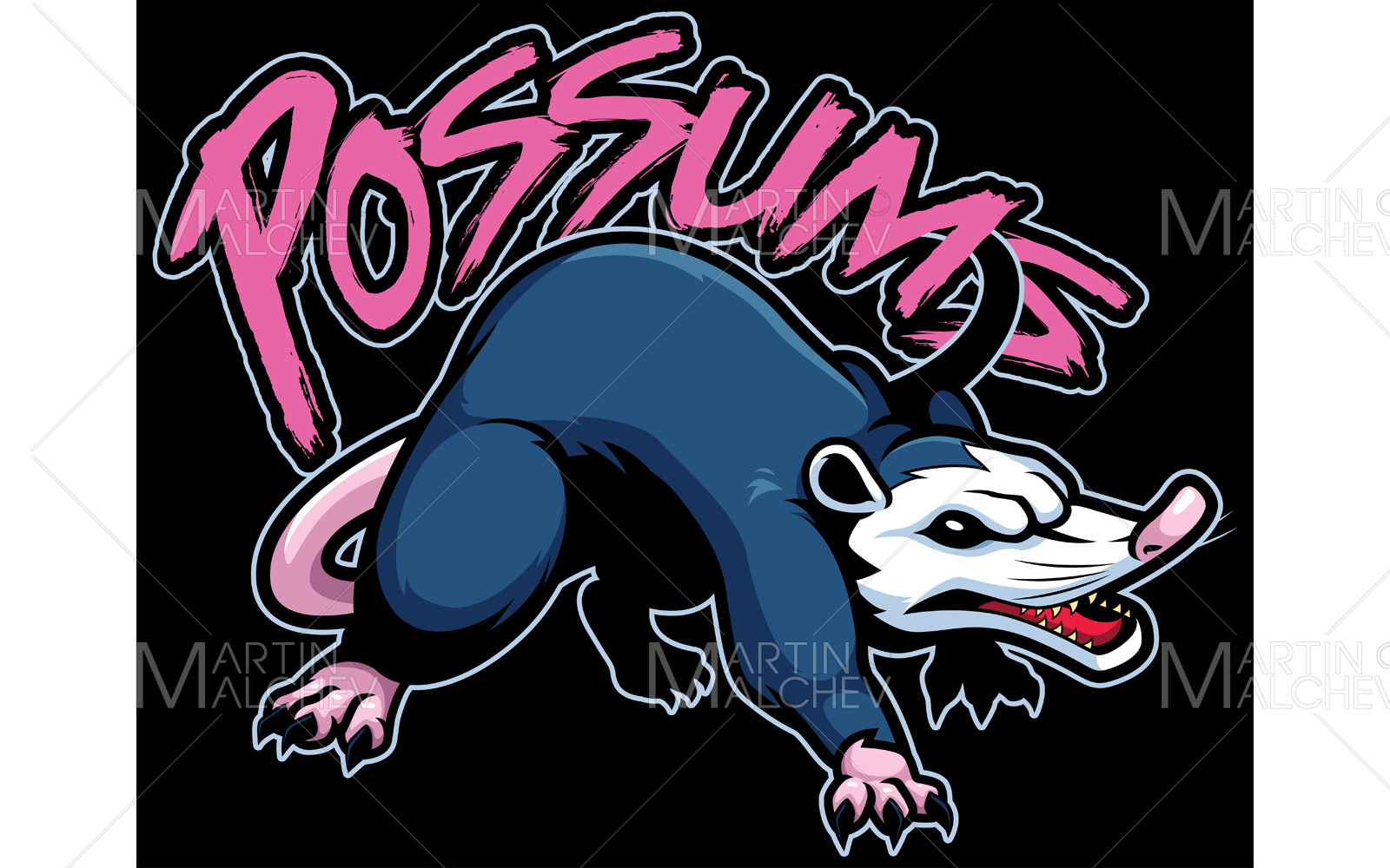 Possum Team Mascot Vector Illustration - TemplateMonster