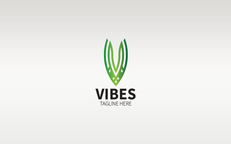 V Letter Vibes Logo Design Template #199458 - TemplateMonster