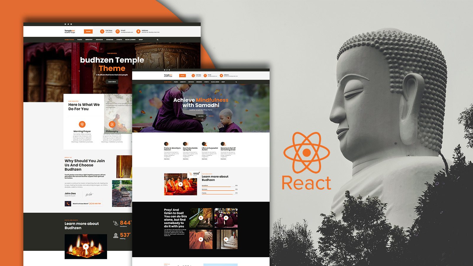 Templezen - Temple React Website template - TemplateMonster