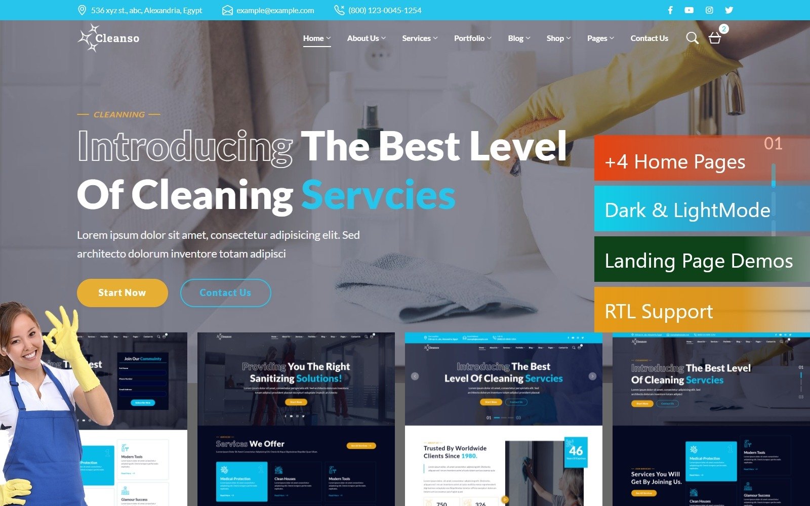 Cleanso Cleaning Services HTML5 Responsive Bootstrap5 site Template