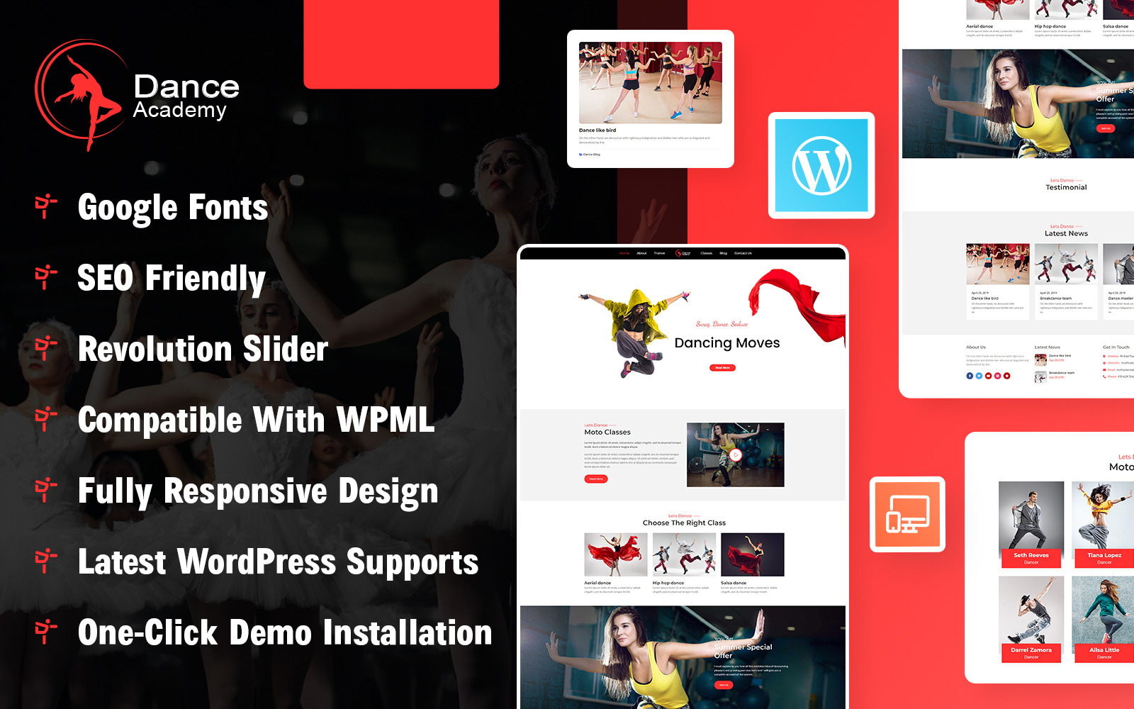 Dance Academy WordPress Theme 209865