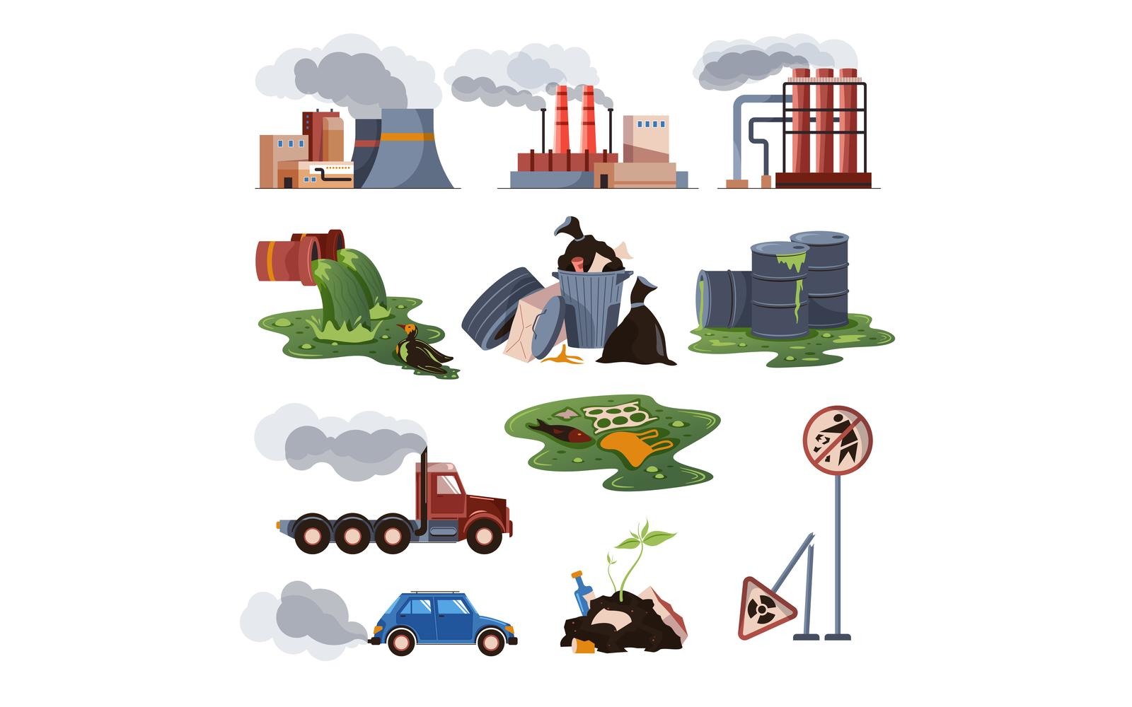 Air Pollution City Set 201251815 Vector Illustration Concept 8785