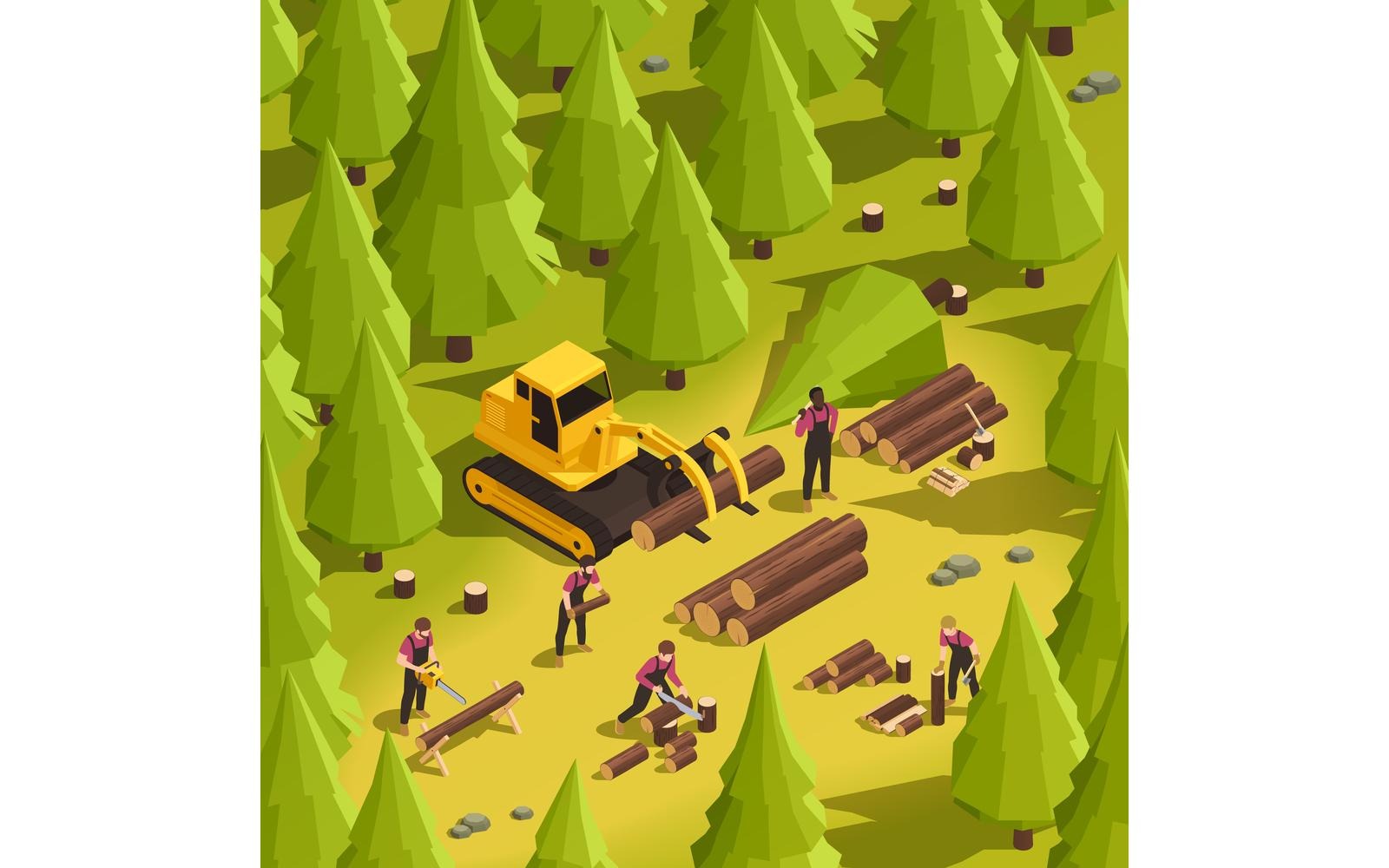 Sawmill Timber Mill Lumberjack Isometric 200910134 Vector Illustration ...