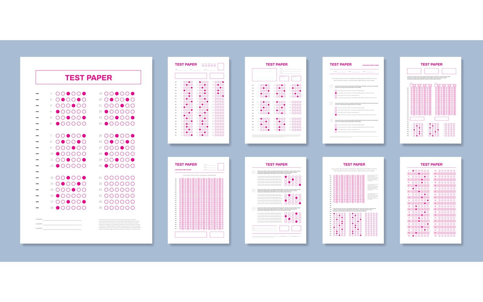 Realistic Test Paper Answers Set 201151809 Vector Illustration Concept