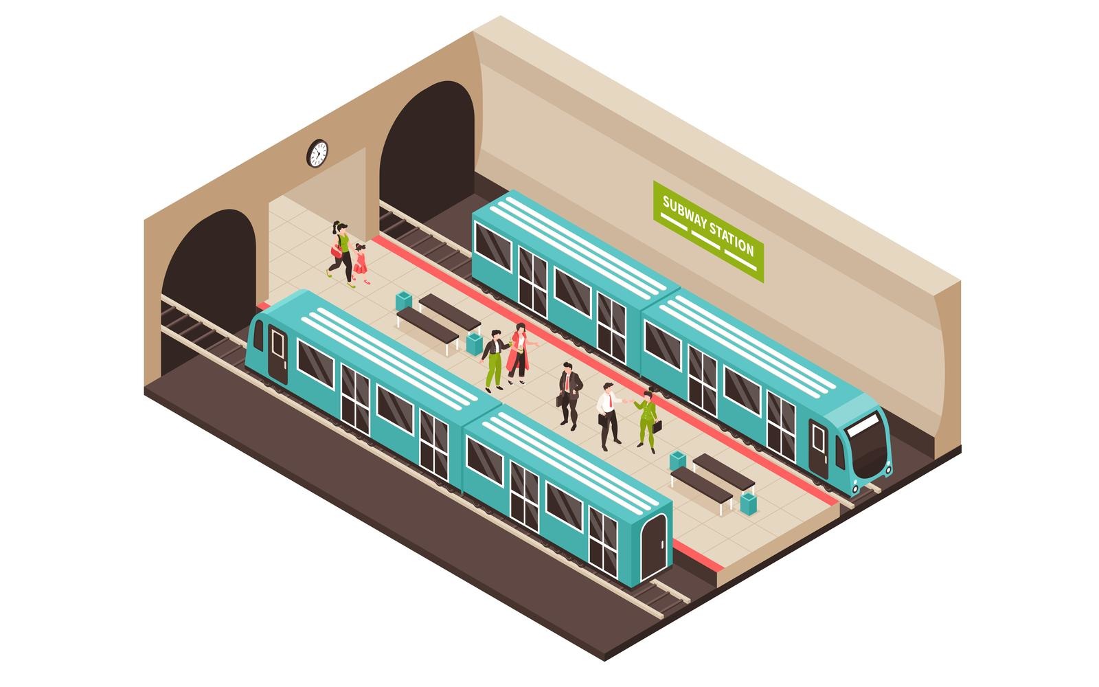 Изометрическая иллюстрация метро