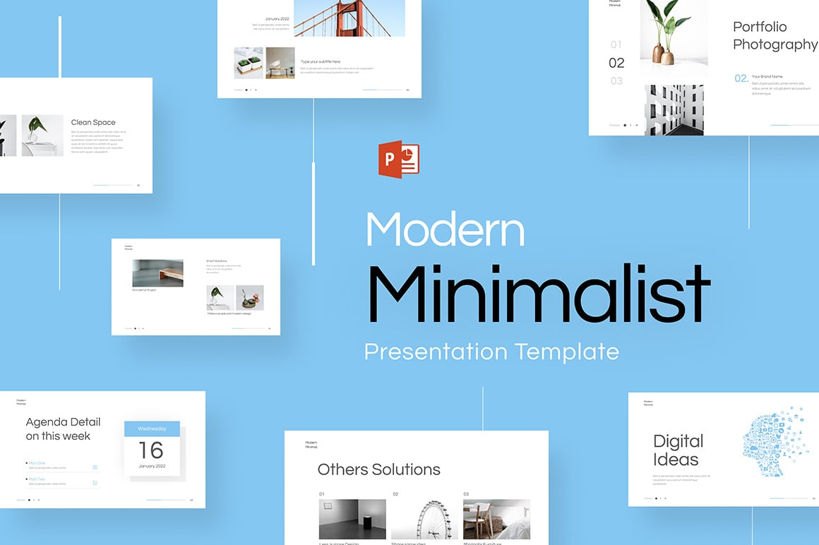 Modern Minimalist PowerPoint Template - TemplateMonster