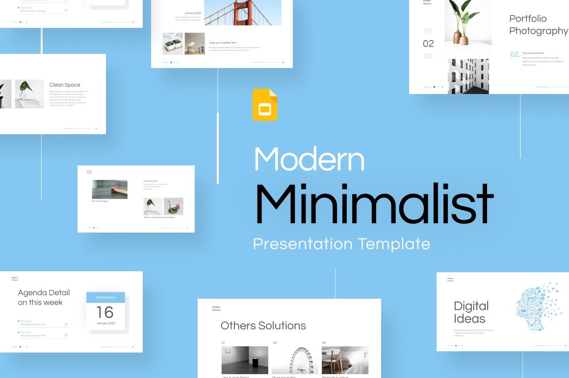 Modern Minimalist Google Slides Template - TemplateMonster