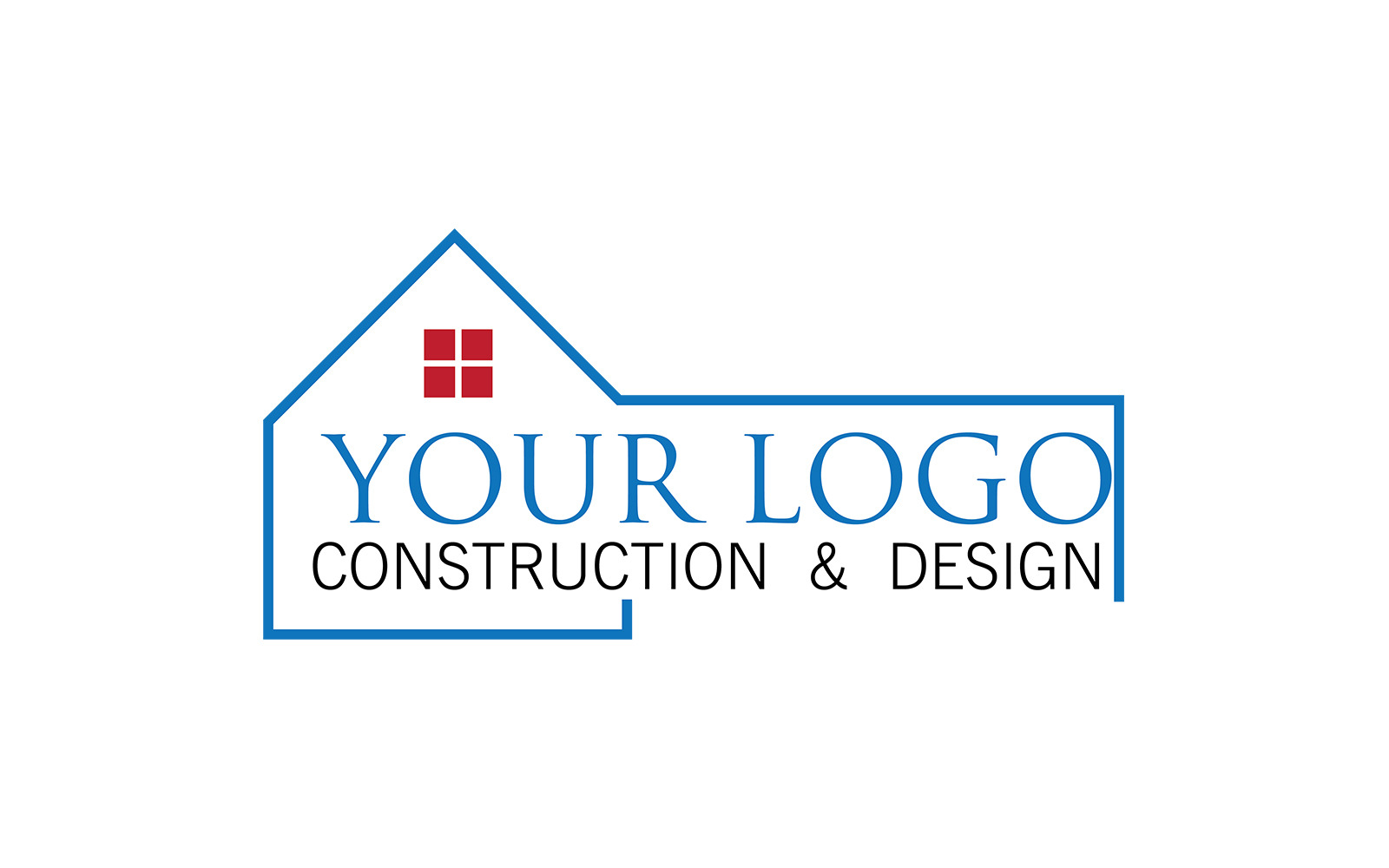 Rectangle Construction Company Logo Design - TemplateMonster