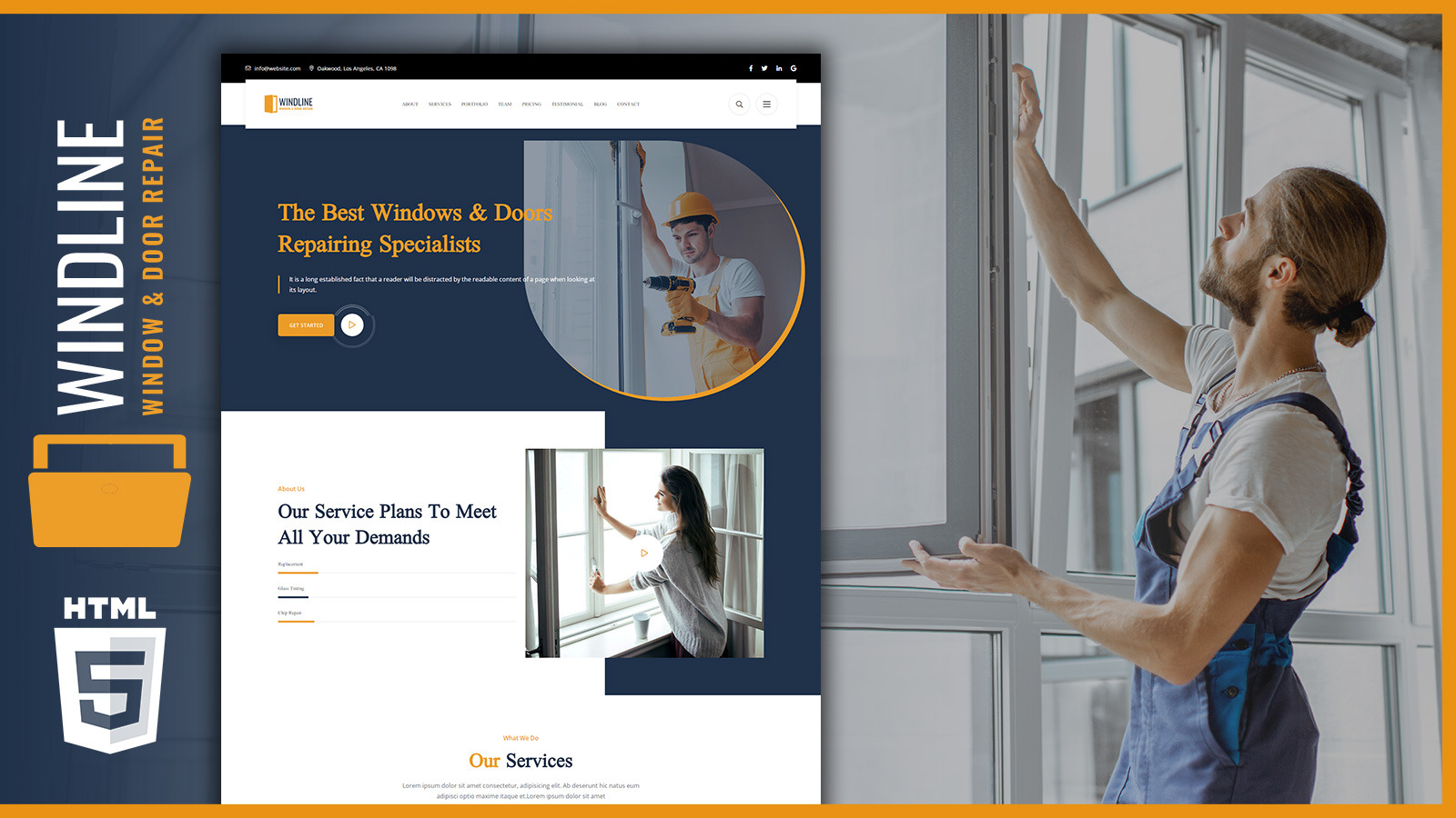 Windline Handy Repair Man One Landing Page Template