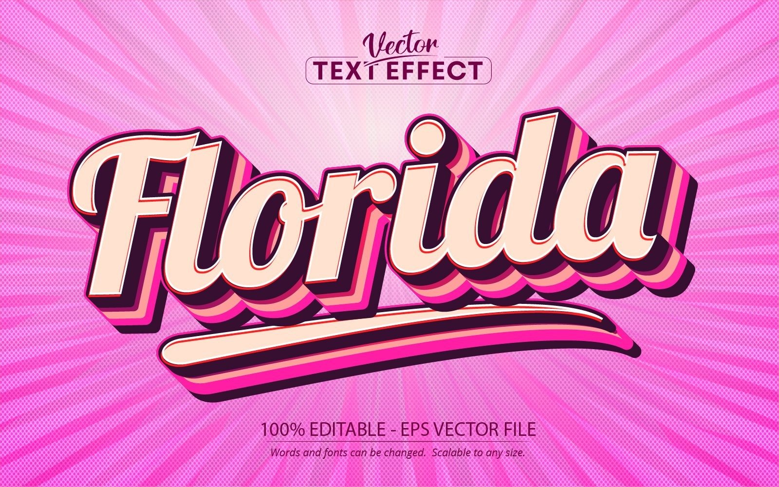 Florida - Vintage Style, Editable Text Effect, Font Style, Graphics ...