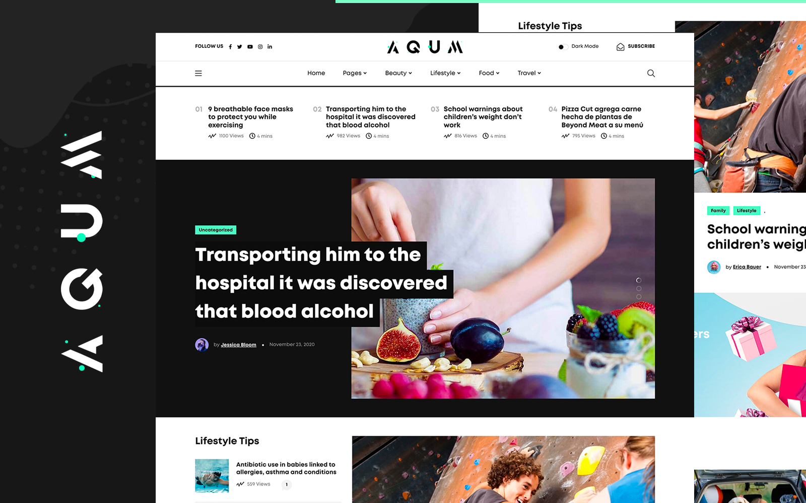 Aqum | Contemporary News and Magazine WordPress  Theme 221489