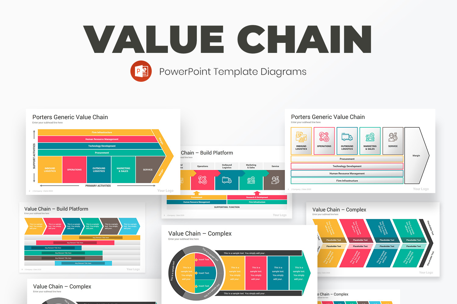 Value Chain PowerPoint Diagrams Template - TemplateMonster