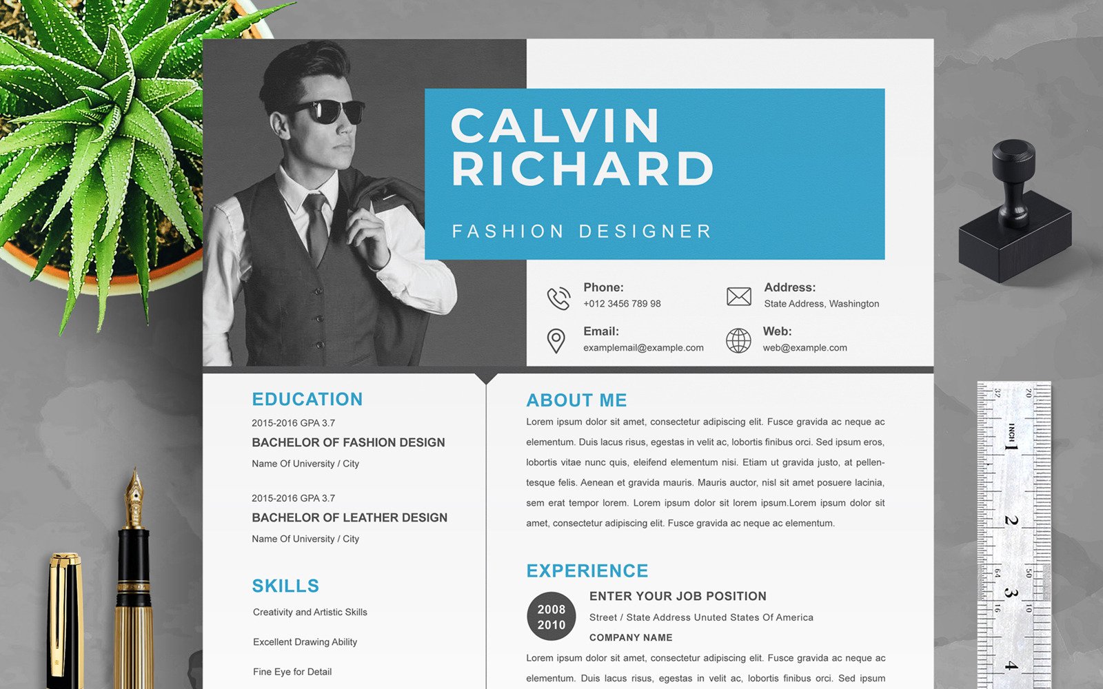 Calvin / Professional Resume Template - TemplateMonster