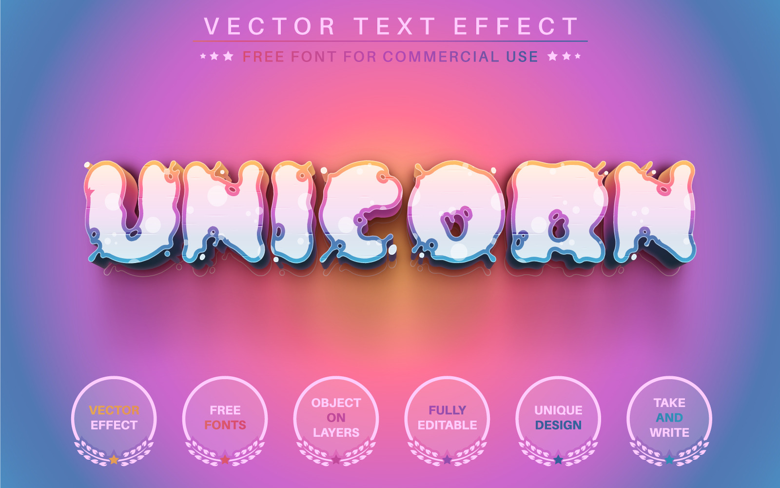 Splatter Unicorn Editable Text Effect, Font Style, Graphics Illustration