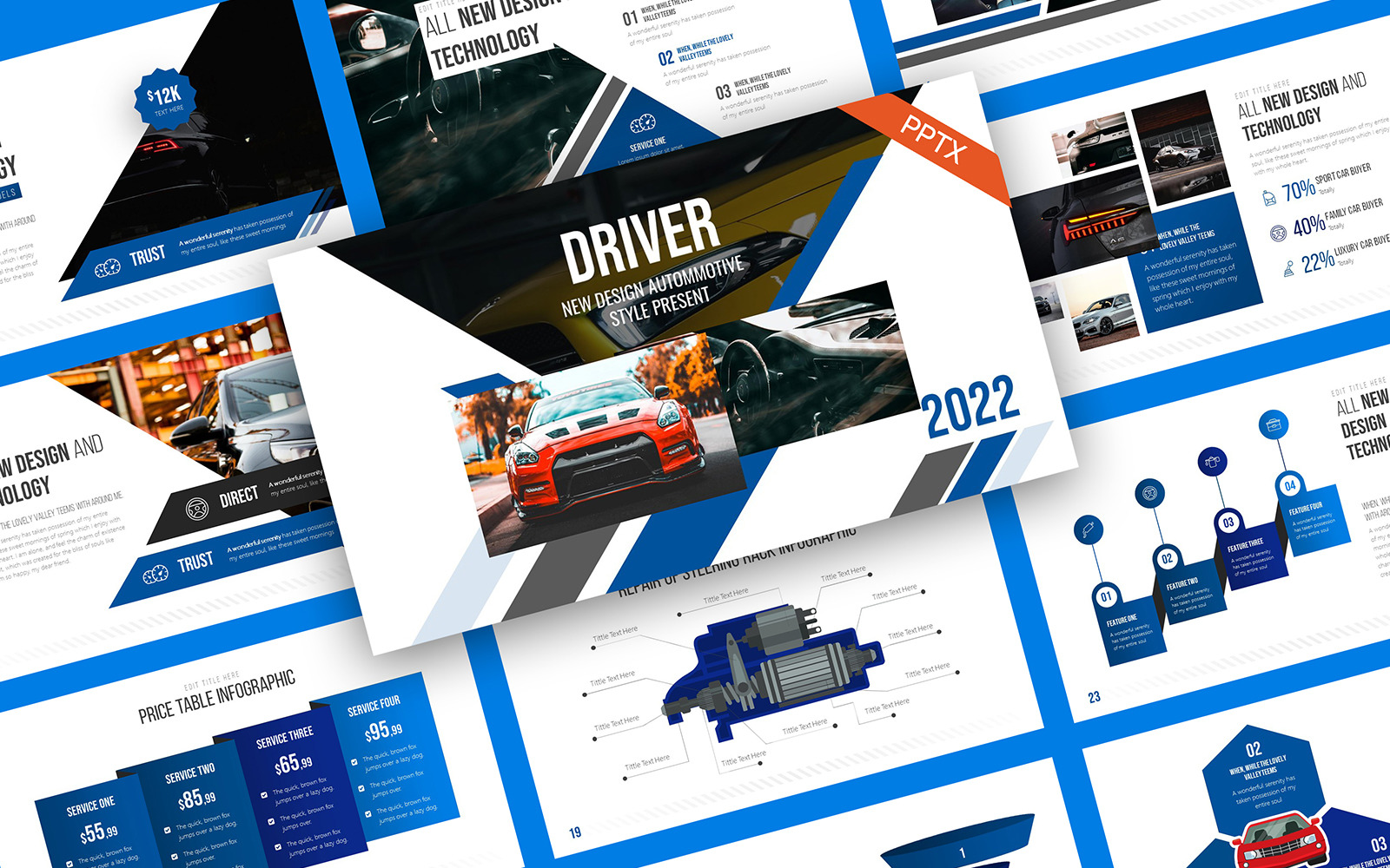 Driver Automotive PowerPoint Template - TemplateMonster