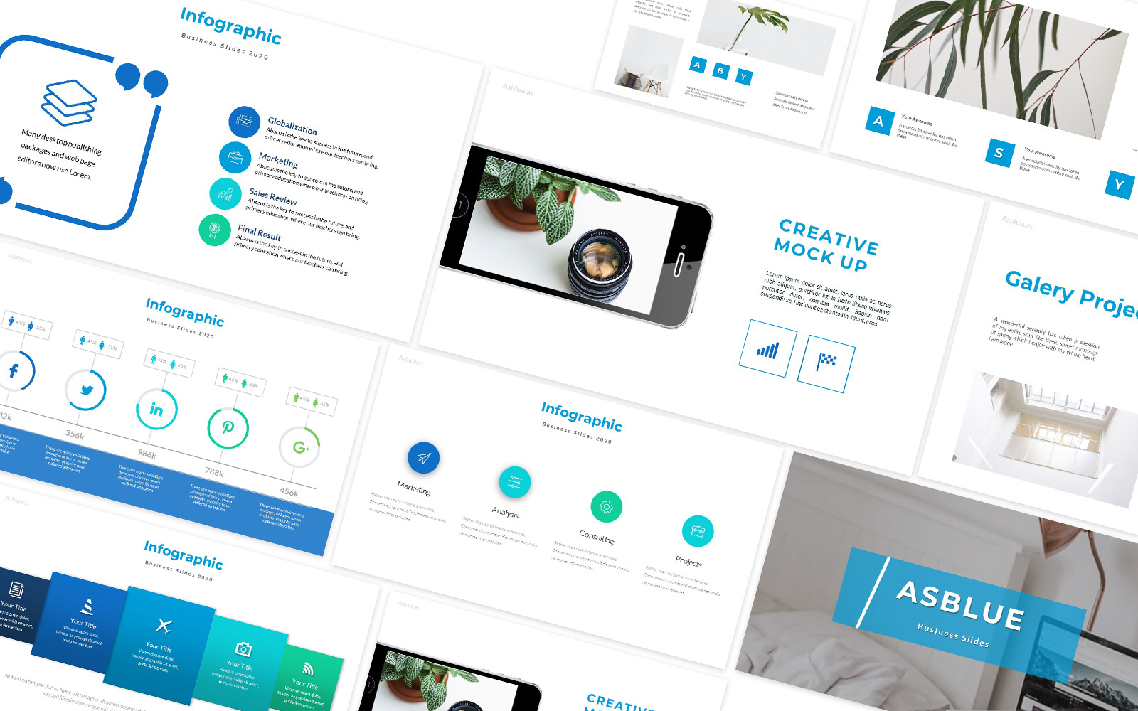 Asblue Business Google Slides Template - TemplateMonster