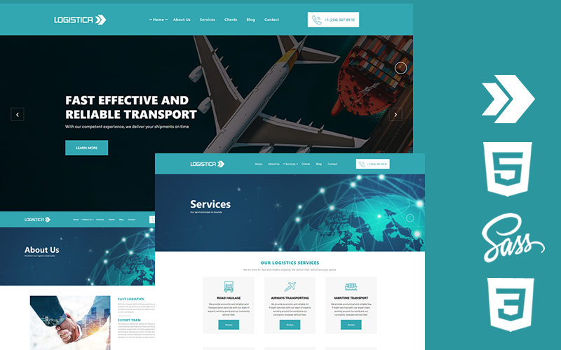 Logistica Html5 Css3 Theme Website Template - TemplateMonster