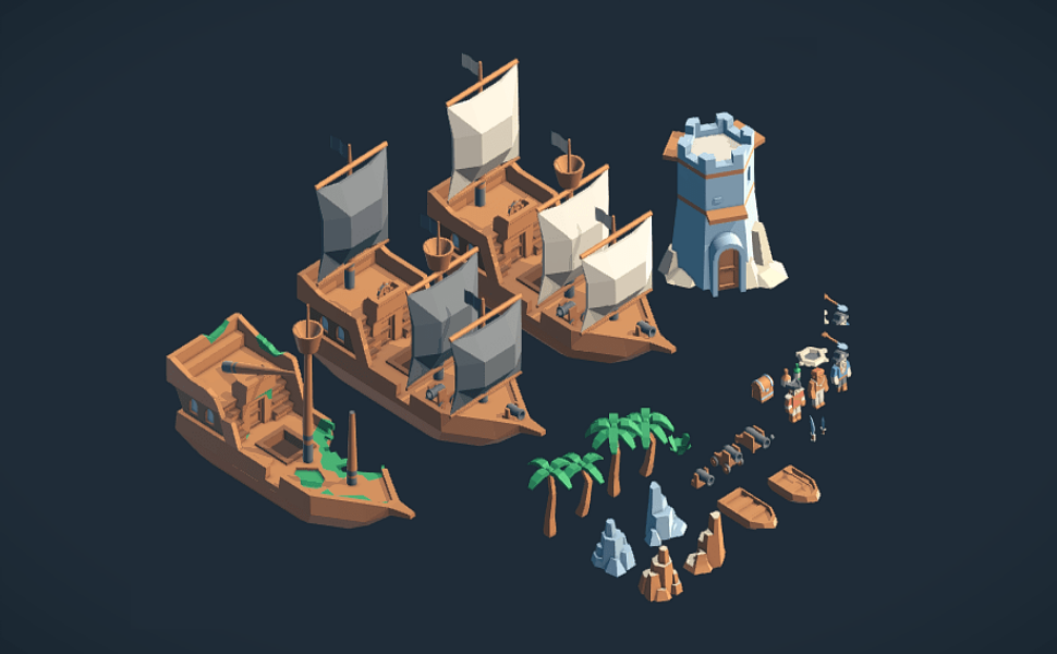 Piratekit Ocean Wars Game Assets 3D Models - TemplateMonster