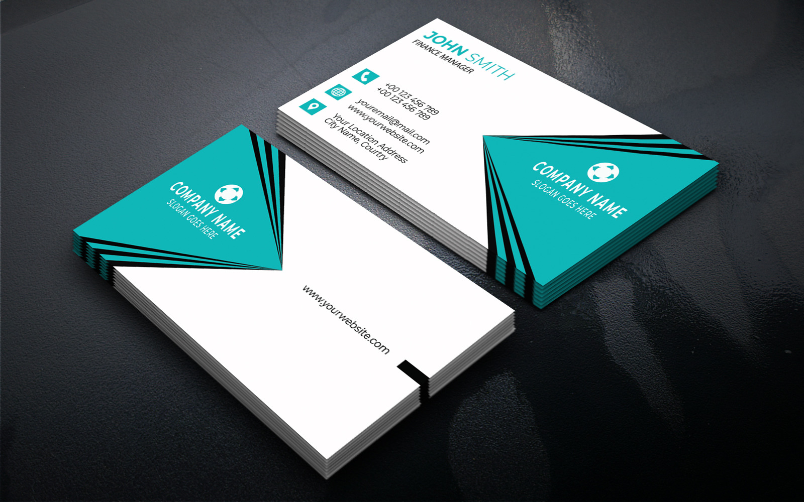 Decent Business Card Template in Four Colours