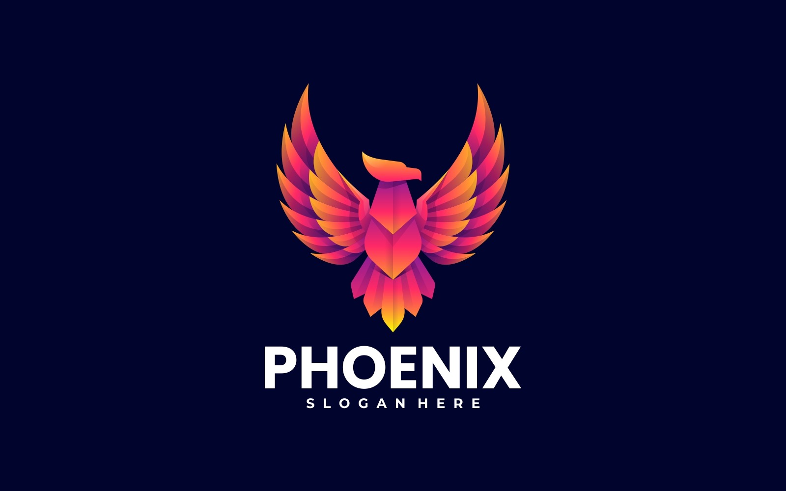 Awesome Phoenix Gradient Colorful Logo - TemplateMonster