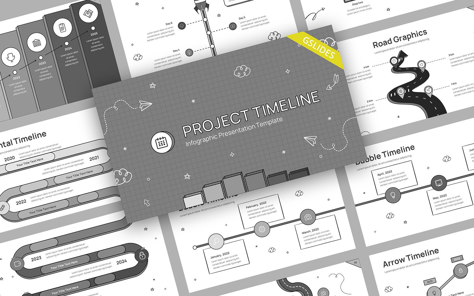 Timeline Doodle 2 Google Slides Template