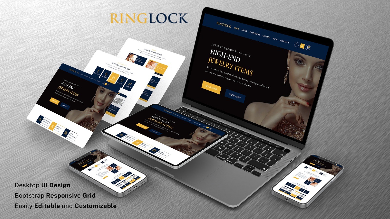 Jewelry Web UI Landing Page Template - TemplateMonster