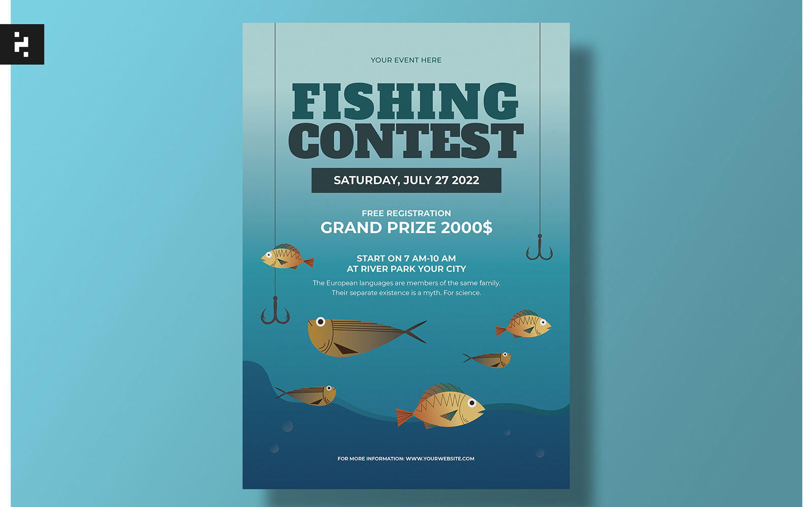 Fishing Contest Flyer Template #255532 - TemplateMonster