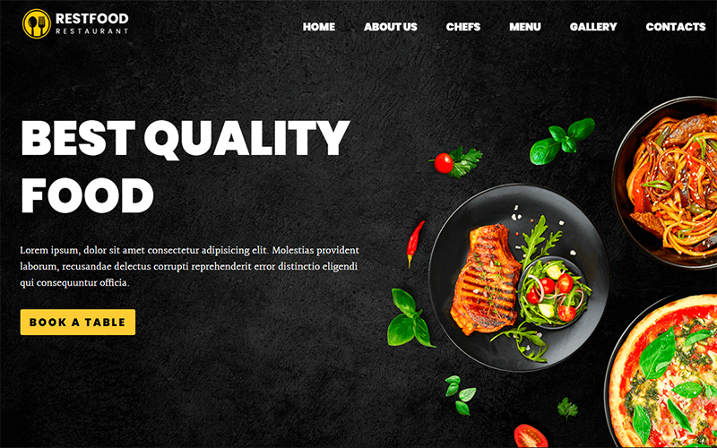 Restfood restaurant - One Page HTML5 Website Template