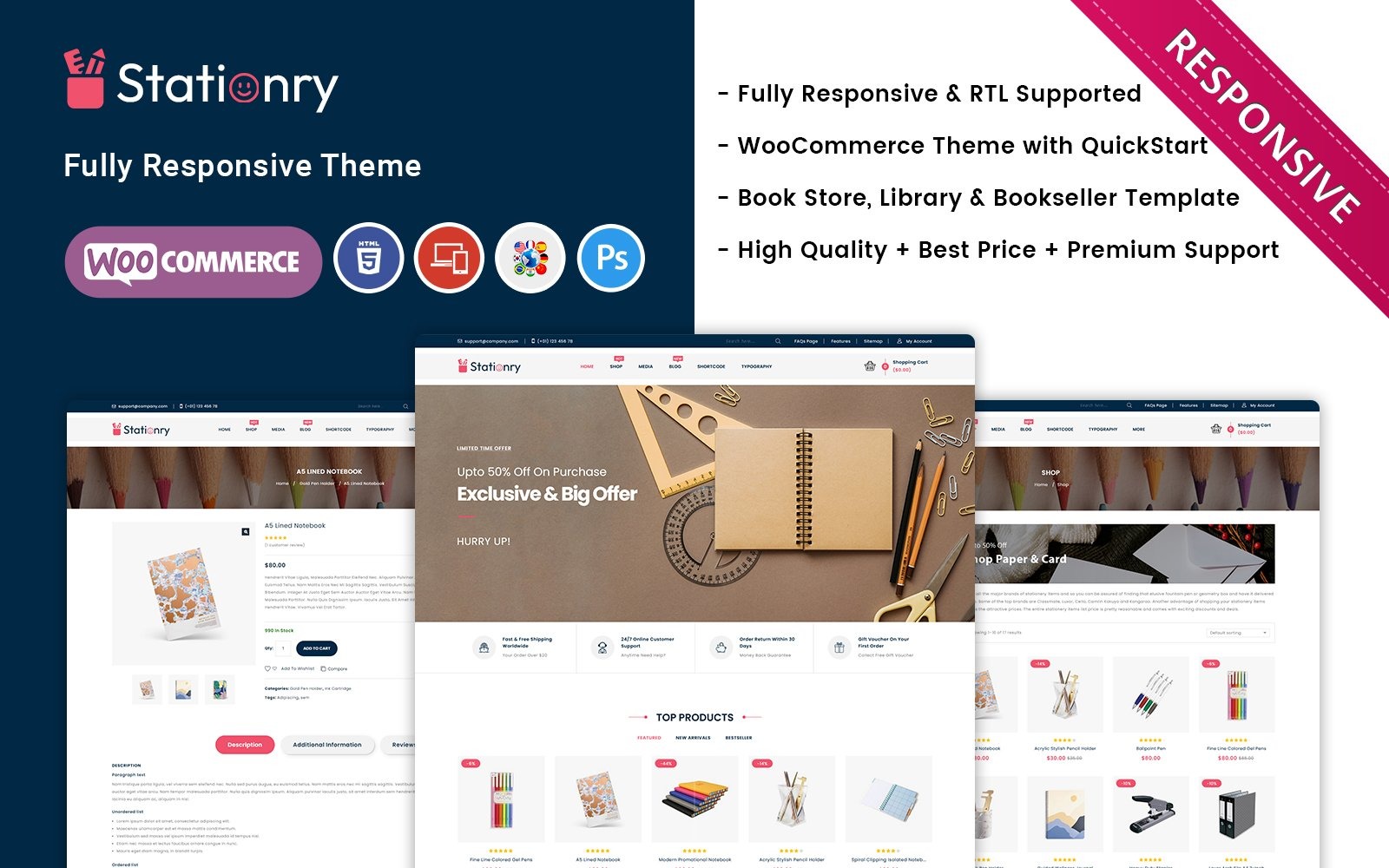Stationery and Book Store Responsive Theme