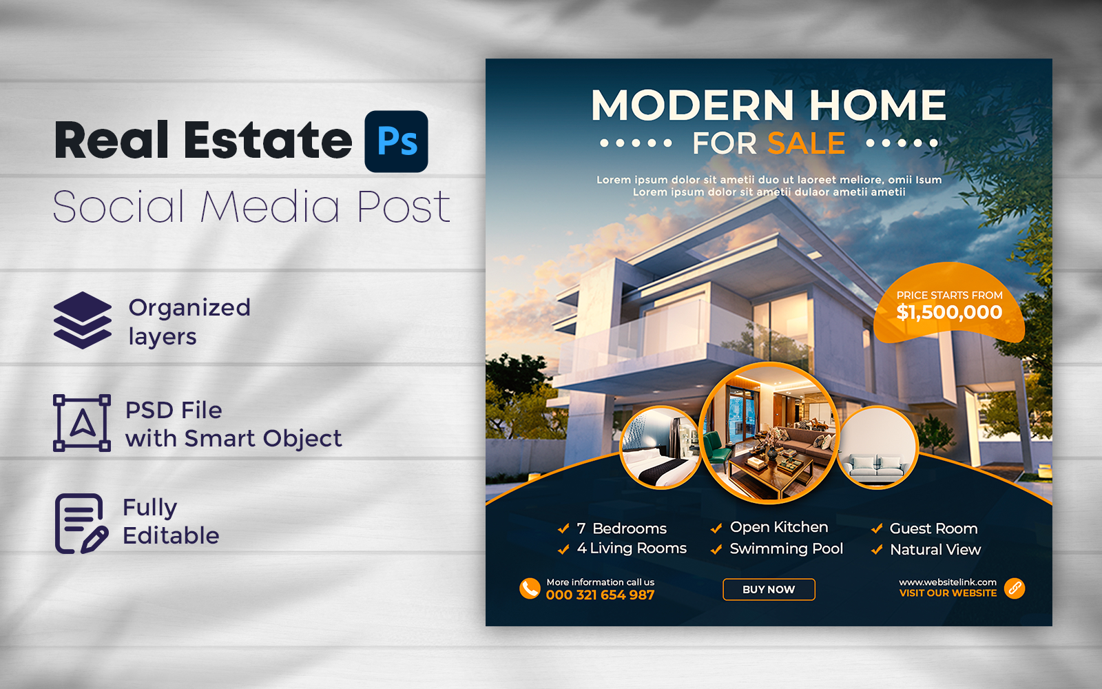 Real Estate Social Media Post Template 1 TemplateMonster