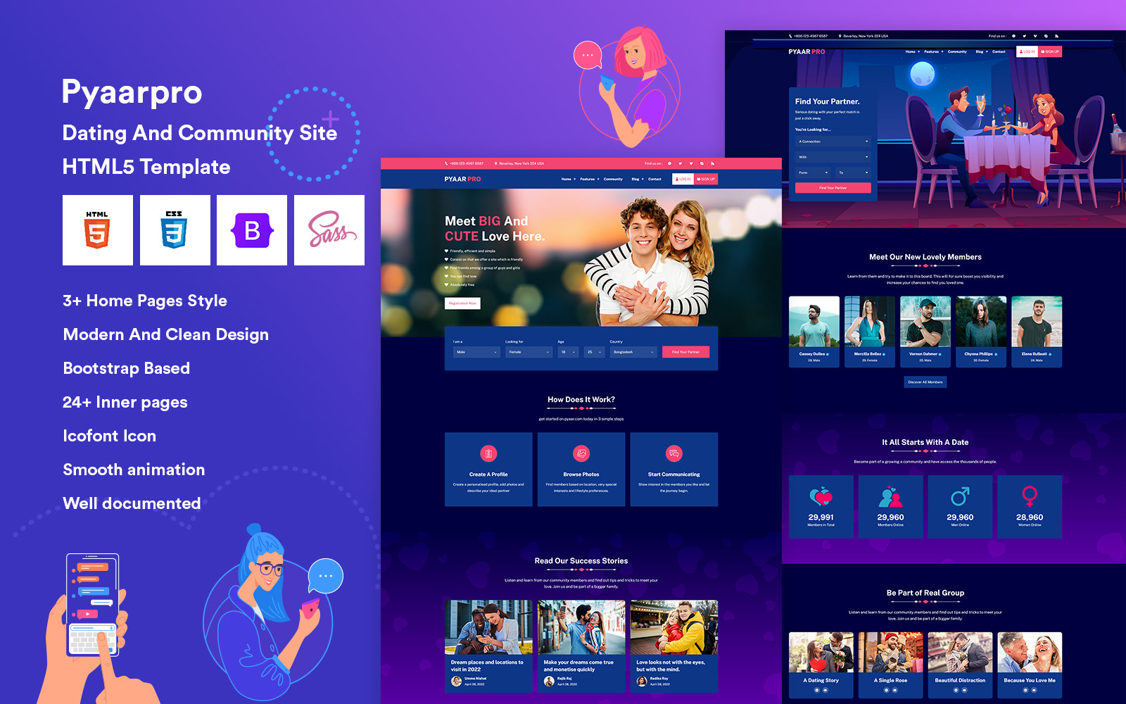 Dating and Community Website Template TemplateMonster