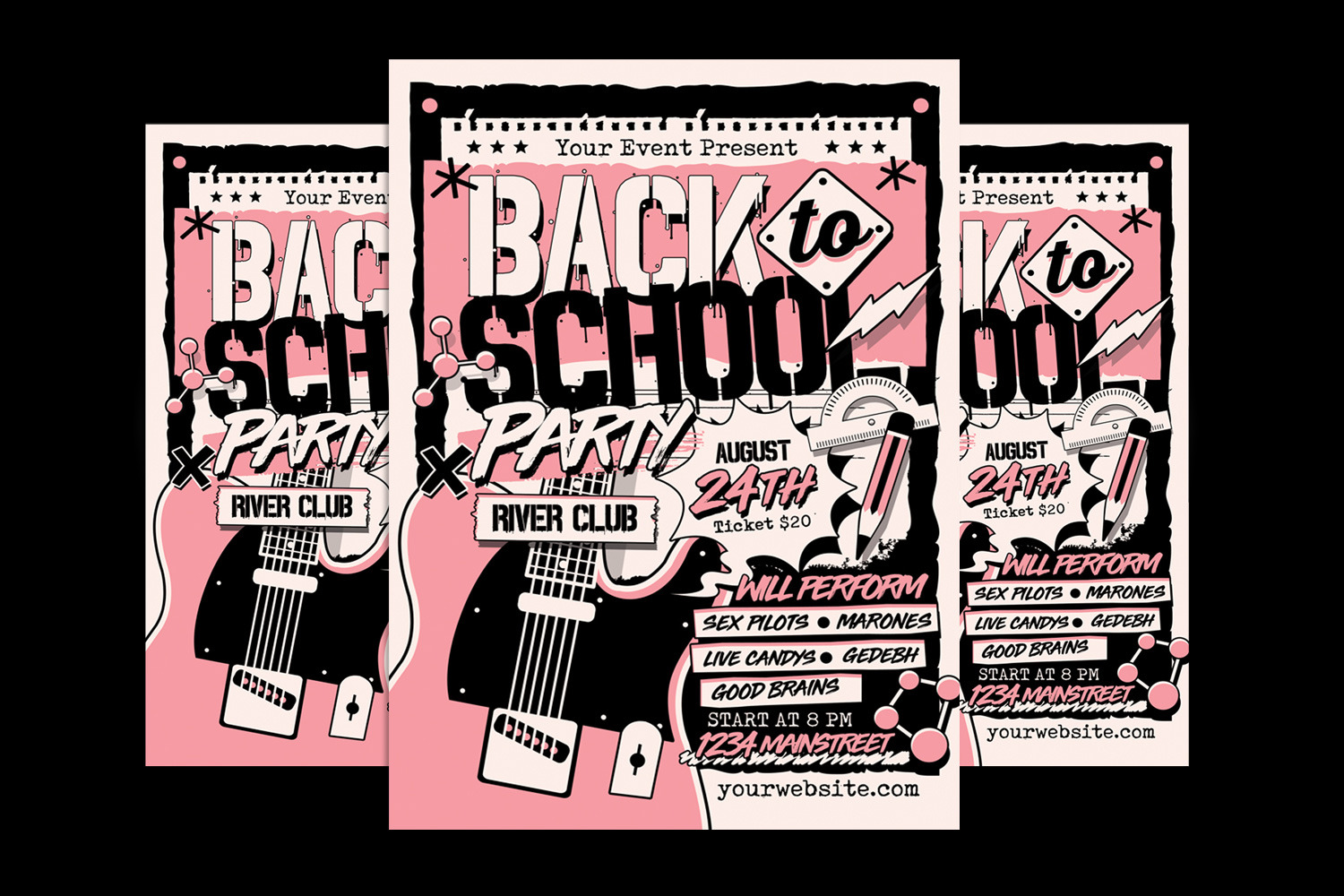 Back to School Party Event Flyer Template TemplateMonster